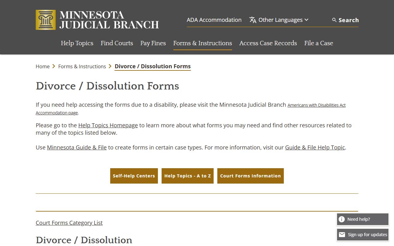 Goodhue County Court Administrator divorce forms and court copy source