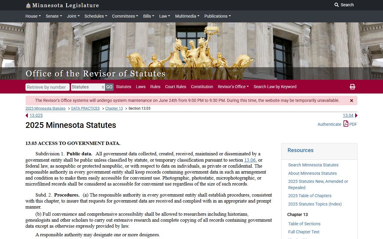 Goodhue County court records Minnesota Government Data Practices Act source