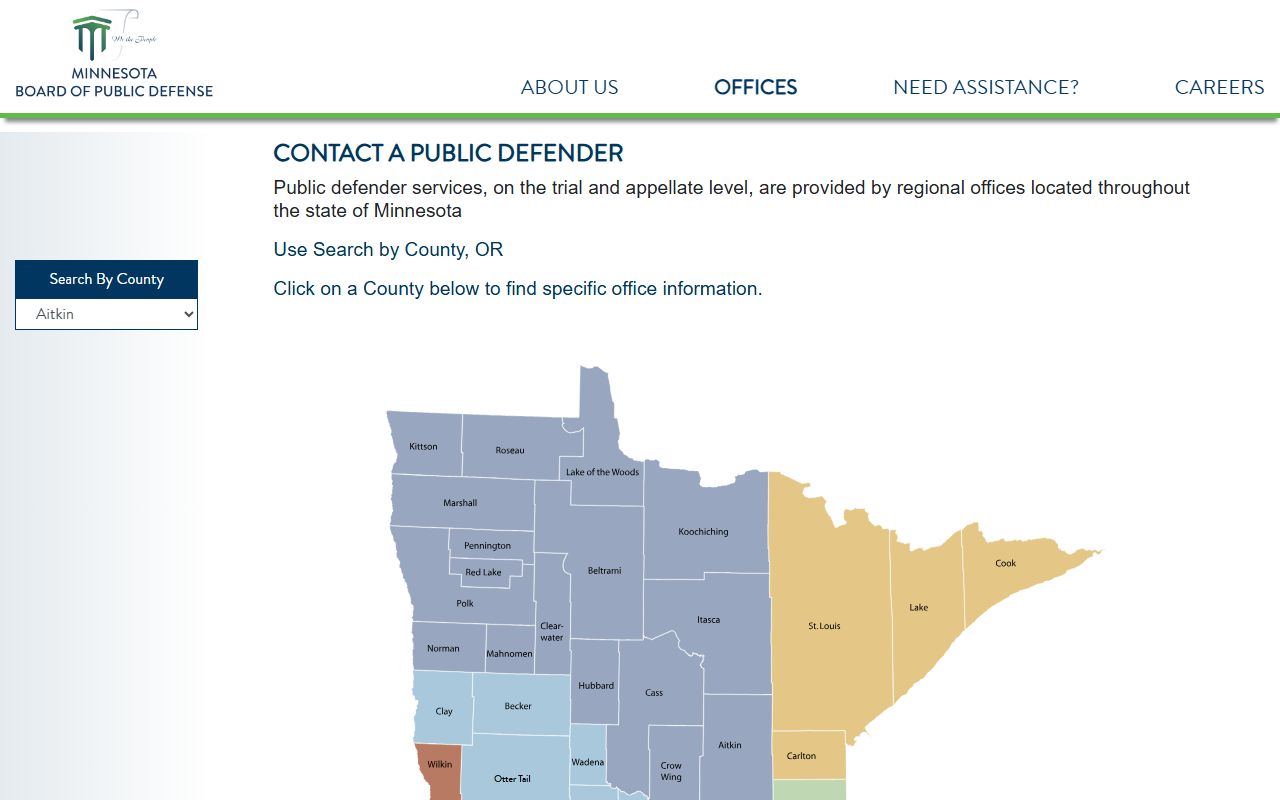 Goodhue County criminal court records public defender office directory
