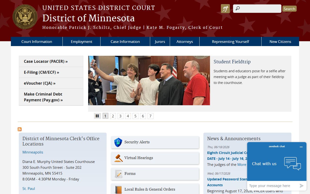 Goodhue County District Court records and federal district court distinction