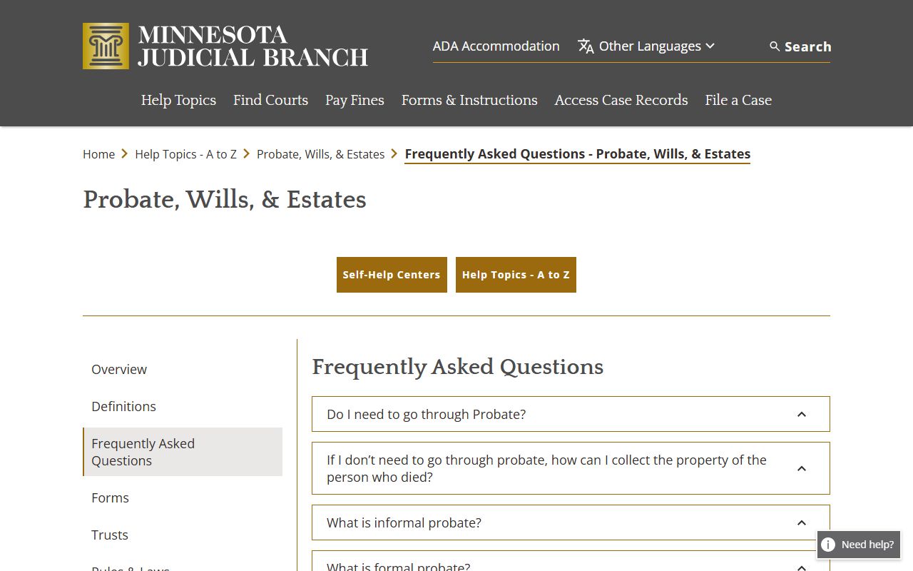 Goodhue County probate records probate FAQ source